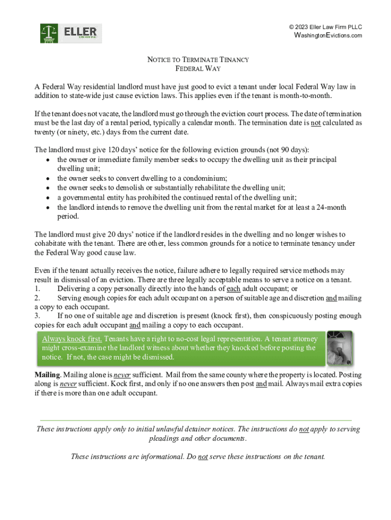 Fillable Online The Definitive Guide to Evicting a Tenant in Washington