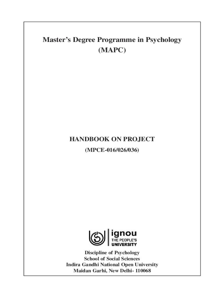 Fillable Online Master's Degree Programme in Psychology (MAPC) Fax