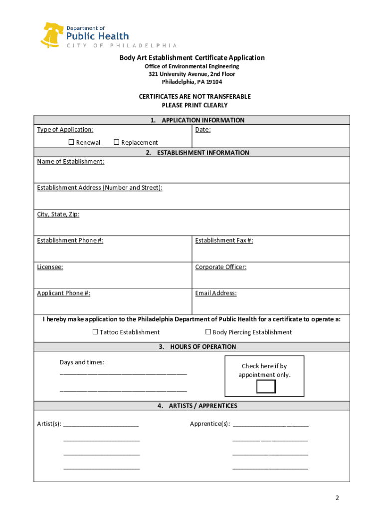 Fillable Online Philadelphia Food Safety Certificate Processing