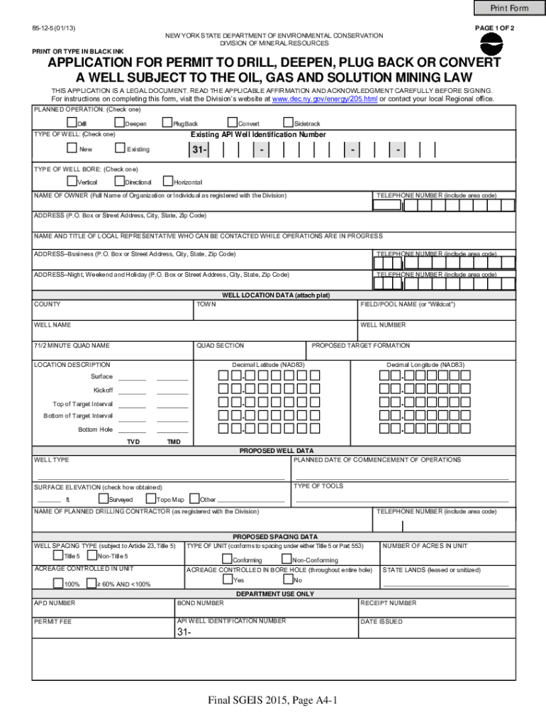 Fillable Online www1 dec state ny Generic Environmental Impact ...