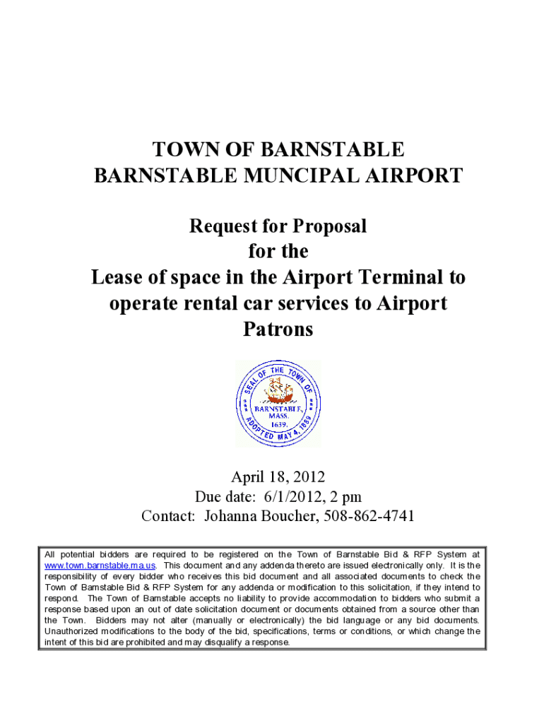 Fillable Online for the 2018 Lease of Space in the Airport Terminal to