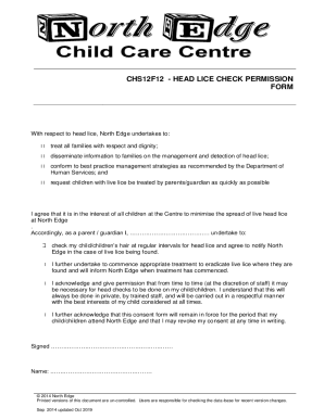 Fillable Online CHS12F12 - HEAD LICE CHECK PERMISSION FORM Fax Email Print - pdfFiller