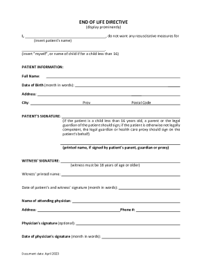 CPSM TemplateEnd of Life Directive