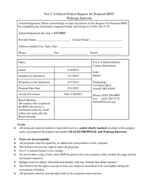 Acknowledgment: Receipt of Request-For-Proposal ...