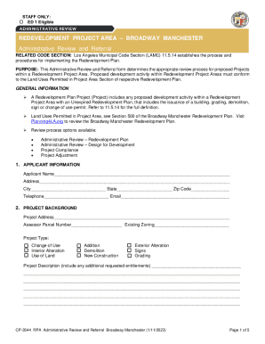 PACIFIC CORRIDOR Administrative Review and Referral