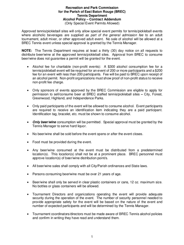 Fillable Online Alcohol Policy Baton Rouge Fax Email Print pdfFiller