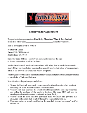 Retail Vendor Agreement