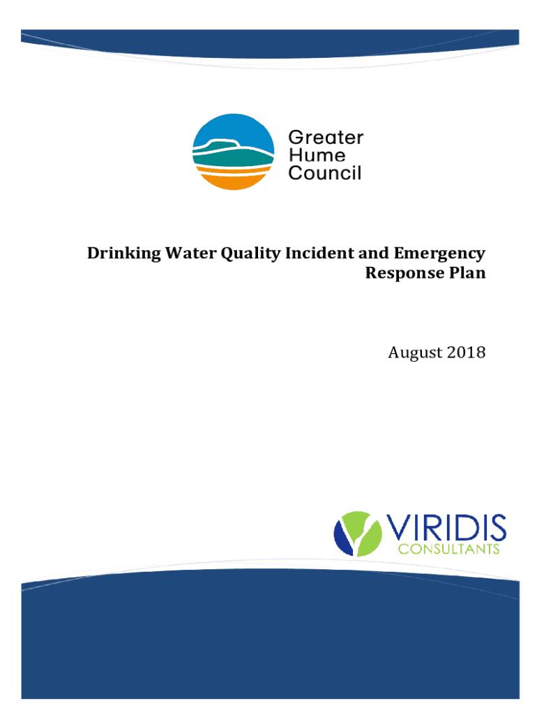 Fillable Online drinkingwaterqualityincidentandemergencyresponse