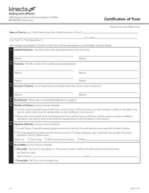 Fillable Online Certification Of Trust Form. Legal Fax Email Print ...