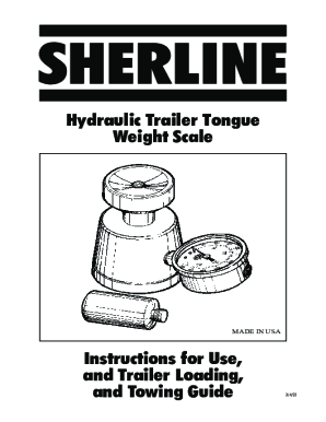 Care and Use of Your Sherline Trailer Tongue Weight Scale