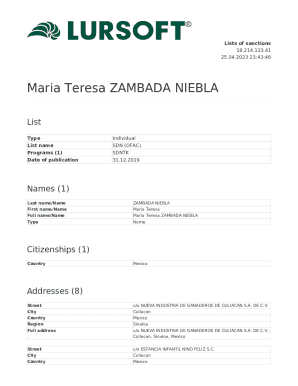 Maria Teresa ZAMBADA NIEBLA - Person&amp;amp;#039;s card. Maria Teresa ZAMBADA NIEBLA from Mexico included in SDN sanction list with id