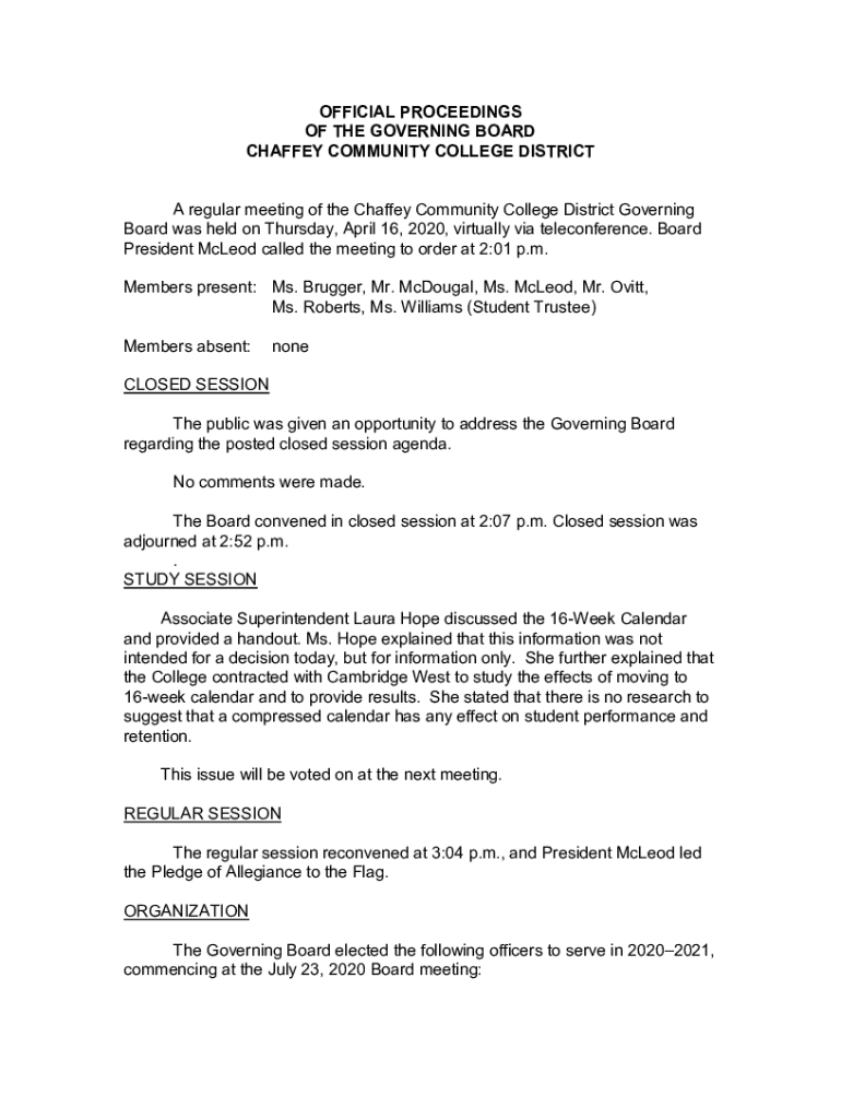 Fillable Online Chaffey Community College District, Dkt. No. 9591CR