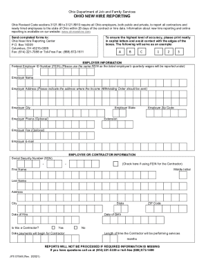Ohio New Hire Reporting. Employee and Employment