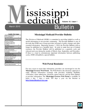 Fillable Online medicaid ms Bulletin - Mississippi Division of Medicaid ...