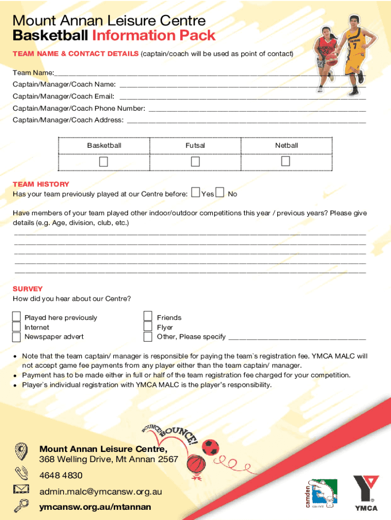 Fillable Online Mt Annan Leisure CentreLevel 1 Friday Learn To Play