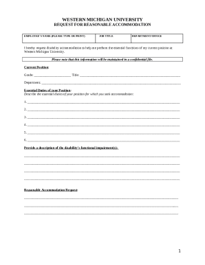 request for reasonable accommodation