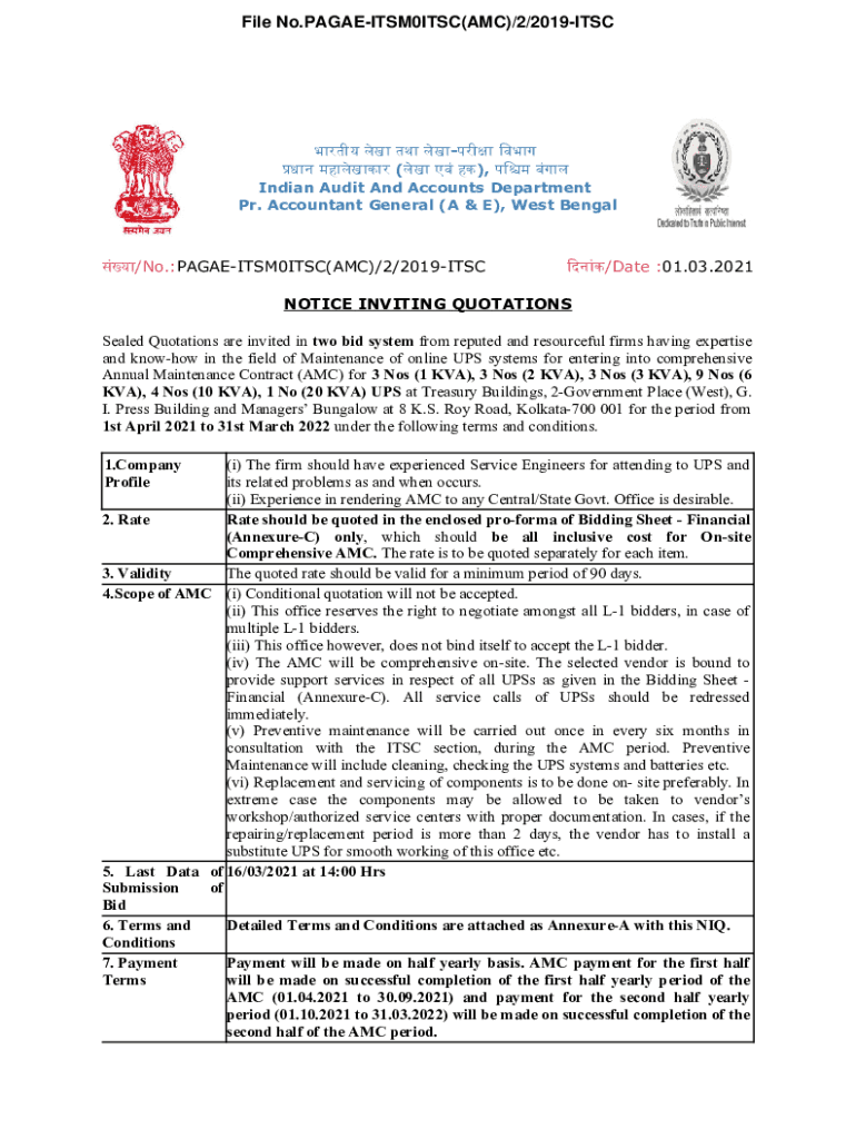 Fillable Online Accountant General (A & E), West Bengal Fax Email Print pdfFiller