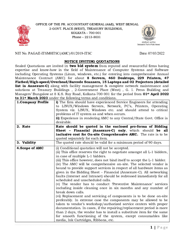 Fillable Online ACCOUNTANT GENERAL (A&E), WEST BENGAL Fax Email Print