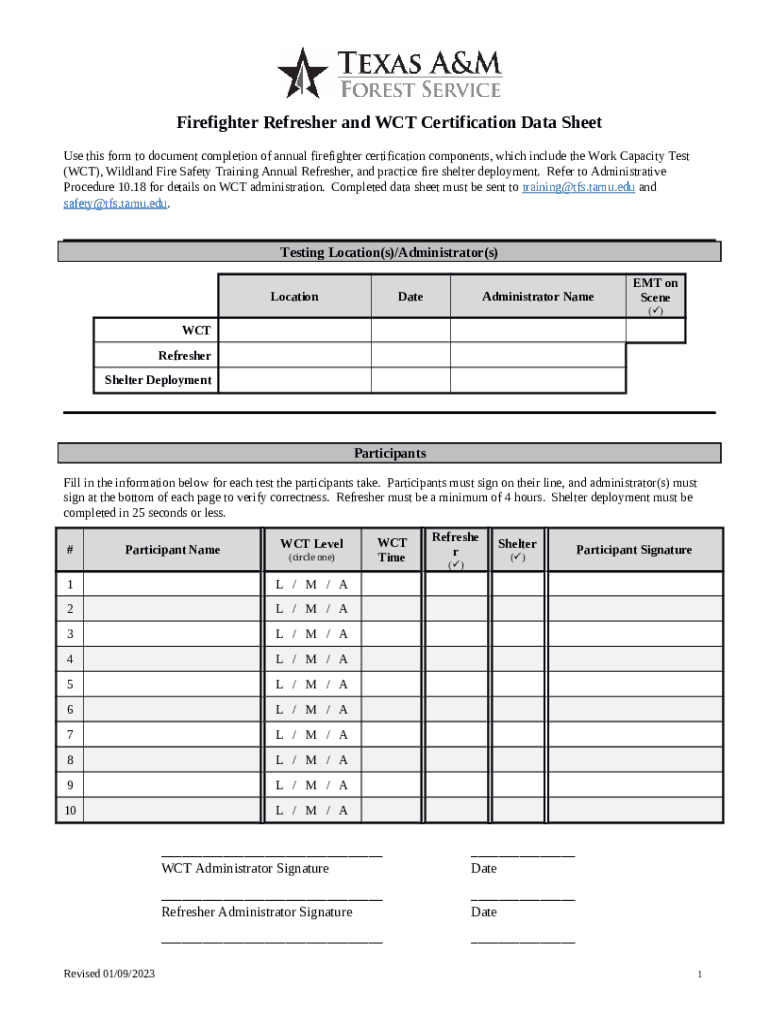 Work Capacity Test "Pack Test" s tfsfinance tamu Doc Template pdfFiller