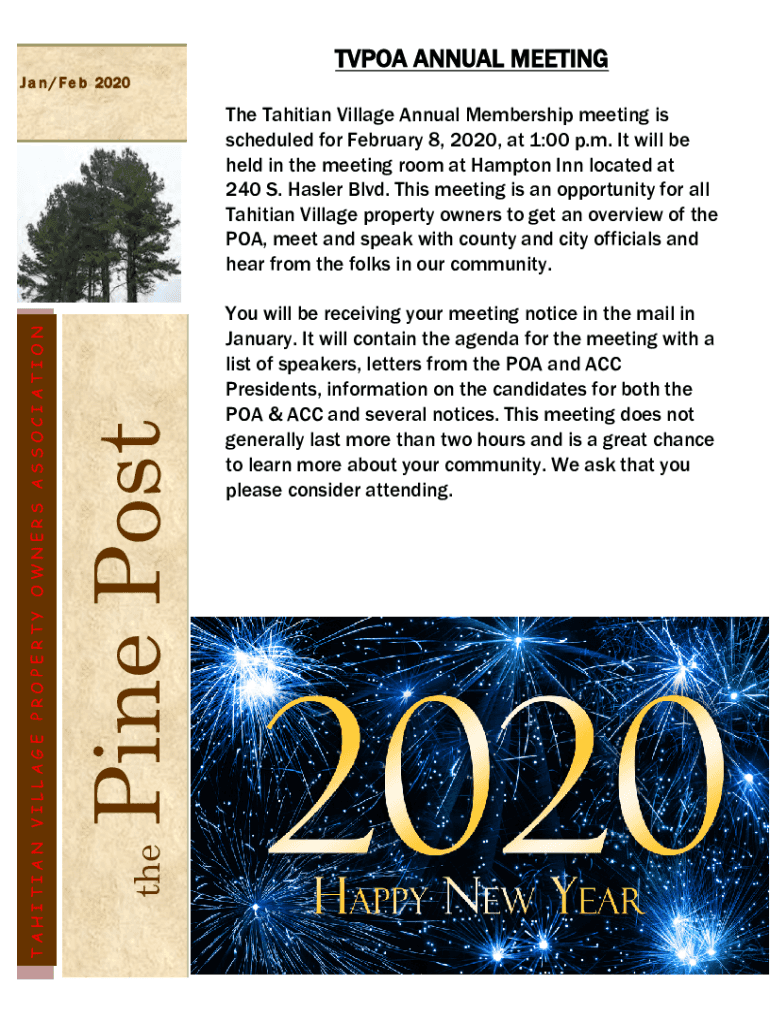 Fillable Online Tahitian Village Property Owners Association Fax Email Print pdfFiller