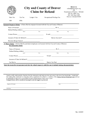 Claim For Refund Instructions for Form DR 0137 - Colorado tax
