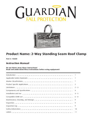 Guardian 2-Way Standing Seam Roof Clamp Manual