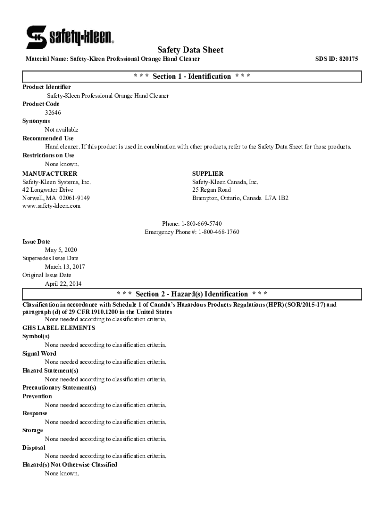 Fillable Online Fast orange hand cleaner safety data sheet Fax Email