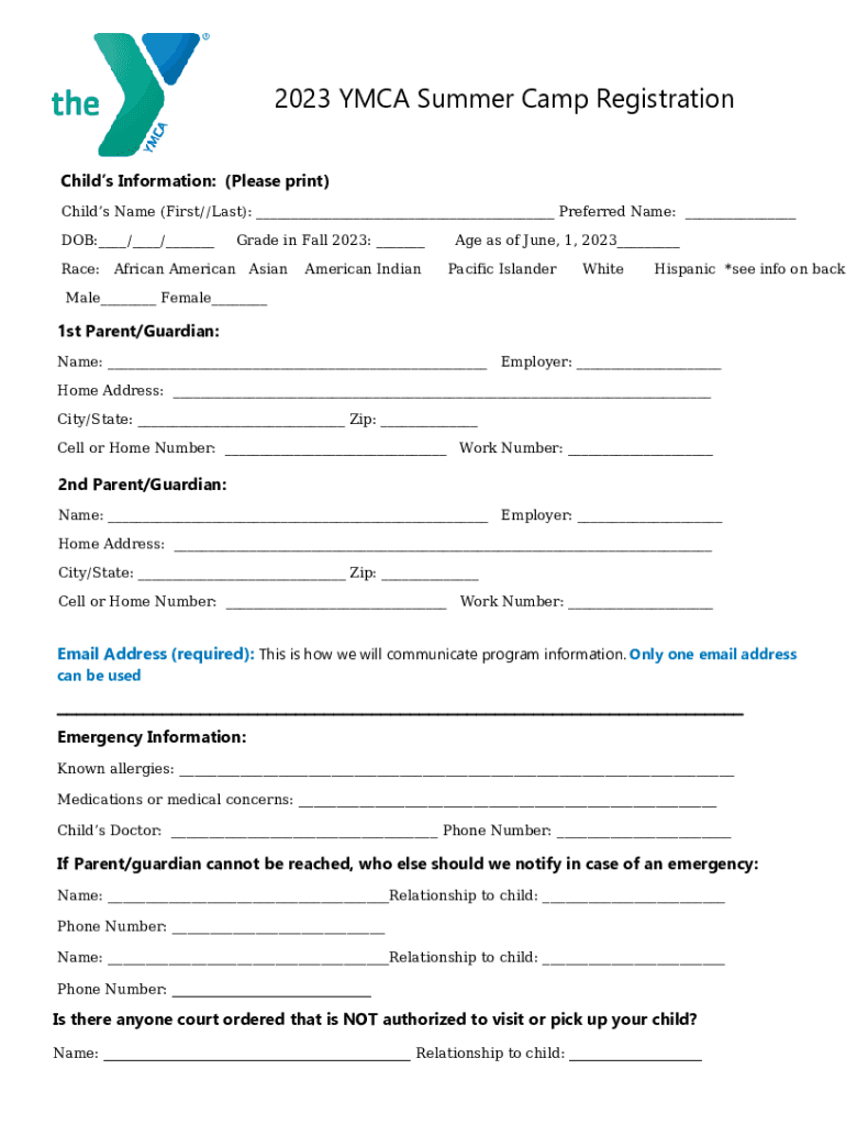 Fillable Online Marshall Area YMCA Fax Email Print pdfFiller