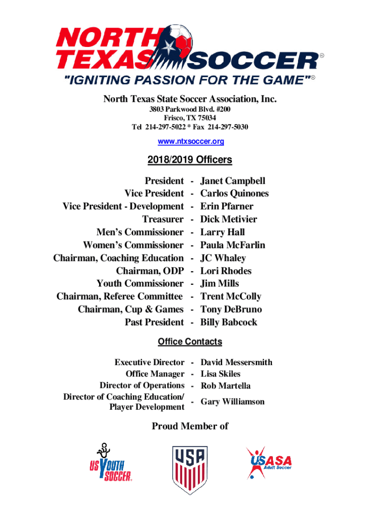 Fillable online rating for north texas state soccer association inc