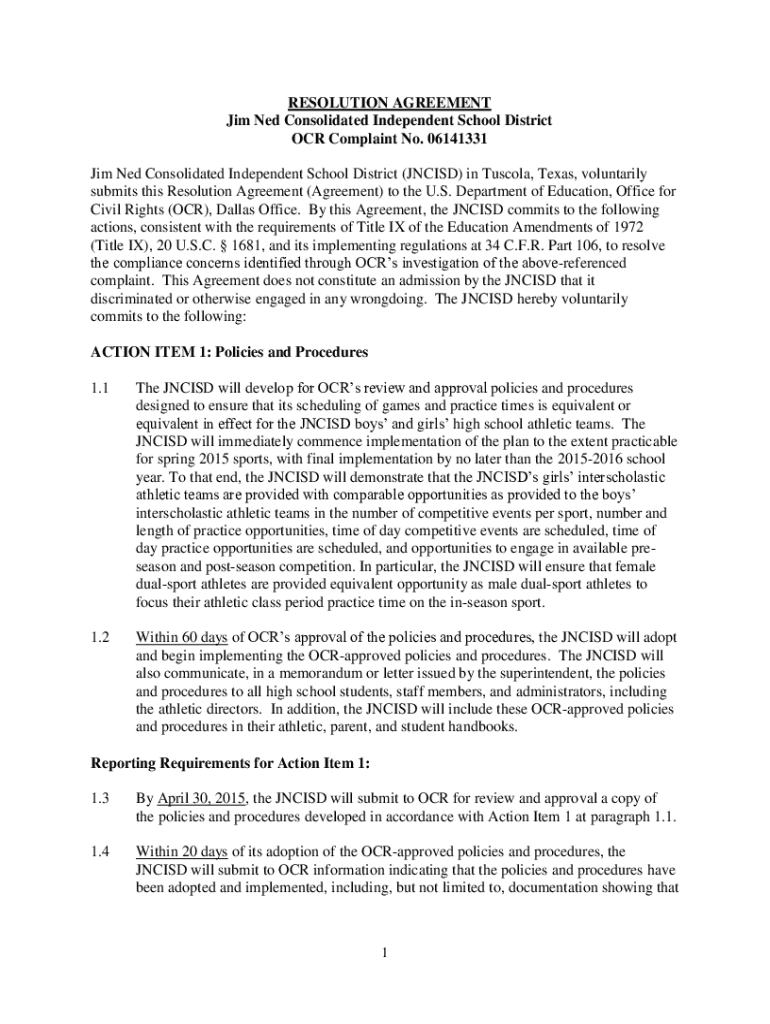 Fillable Online www2 ed Jim Ned Consolidated Independent School