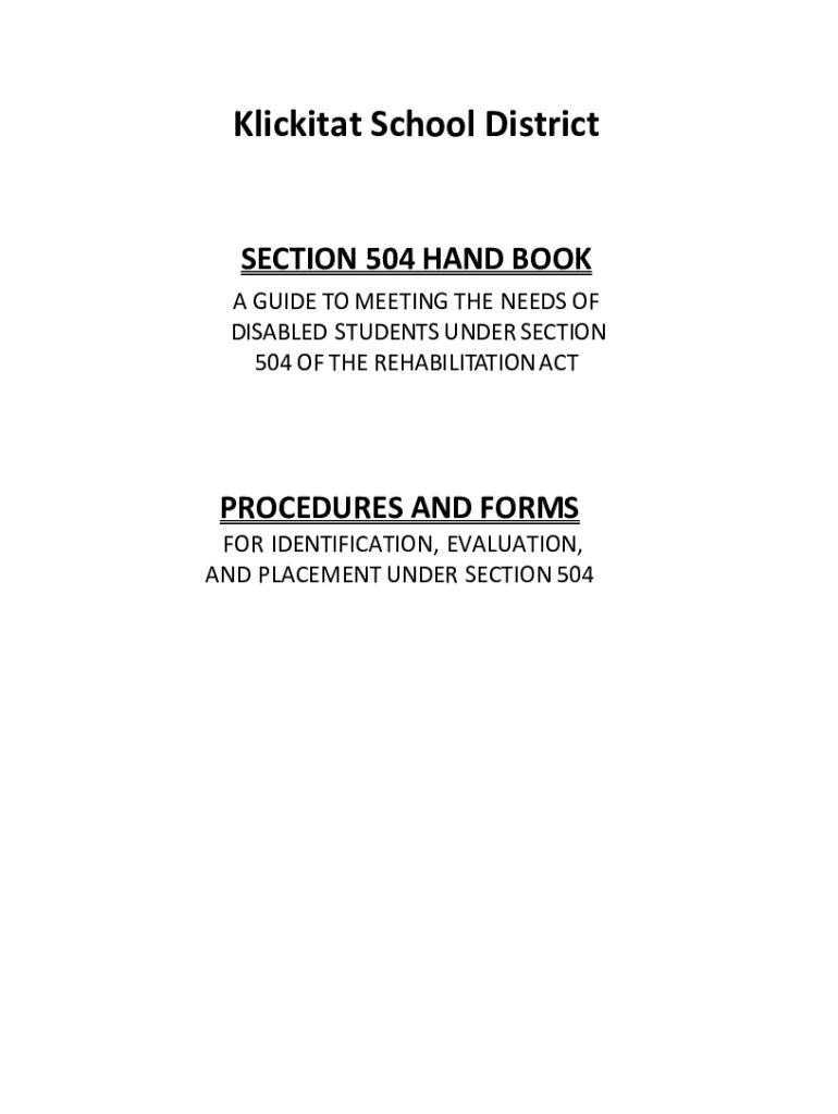 Fillable Online Section 504 & Students with Disabilities Fax Email