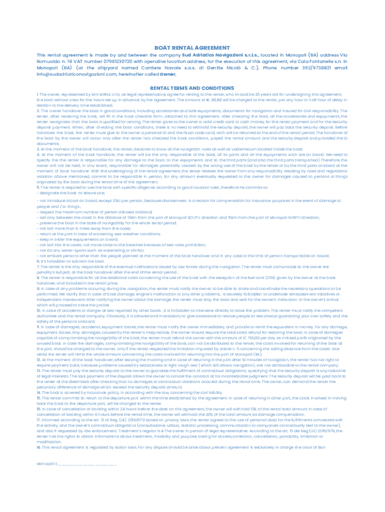 Fillable Online Boat Rental Waiver Agreement Fax Email Print - pdfFiller