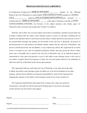 Drainage Maintenance Agreement