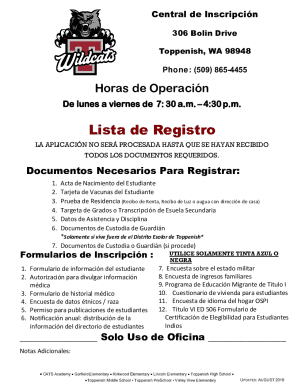 Enrollment Packet Spanish - Toppenish School District