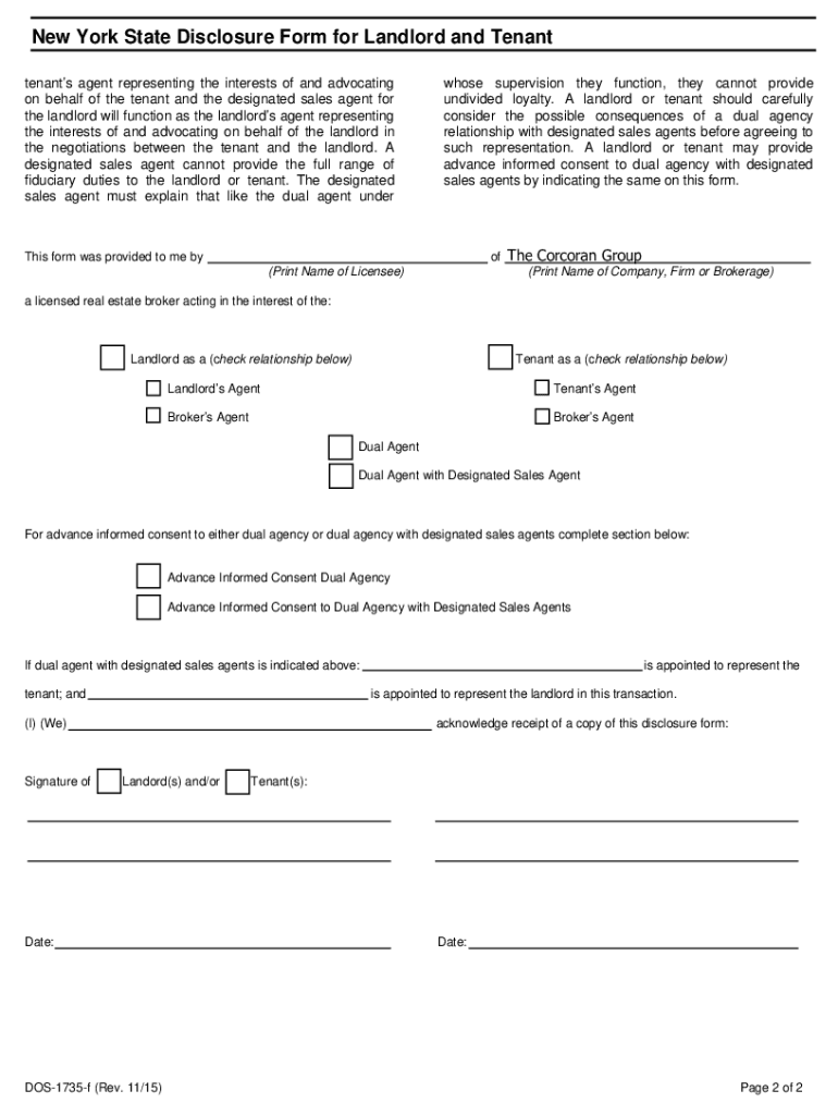 Fillable Online Free fillable New York State Disclosure Form for ...