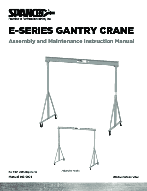 Installation and Parts Manual for SPANCO E Series ...