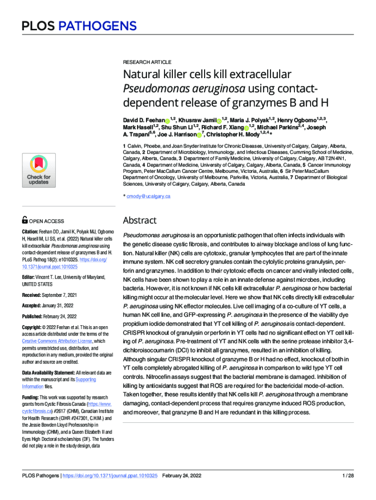 Fillable Online minervaaccess unimelb edu Natural killer cells kill