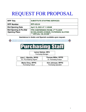 RFP-425-24 SUBSTITUTE STAFFING SERVICES (Final)