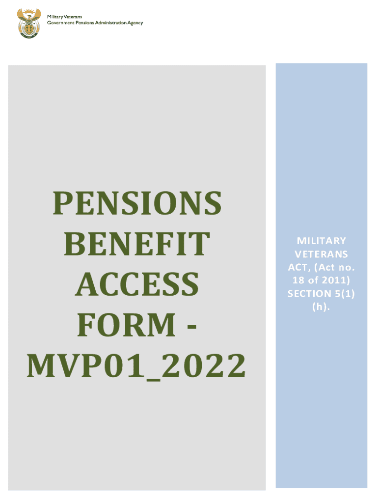 Fillable Online PENSIONS BENEFIT ACCESS FORM - MVP012022 Fax Email ...