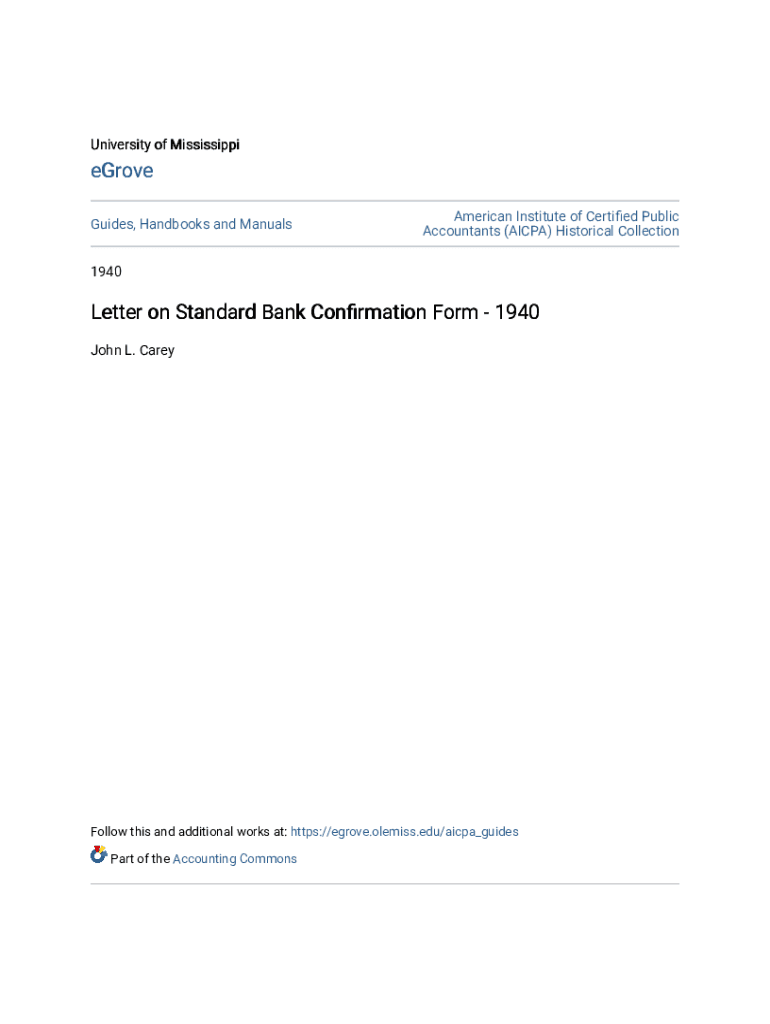 Fillable Online The AICPA has developed a standard bank confirmation