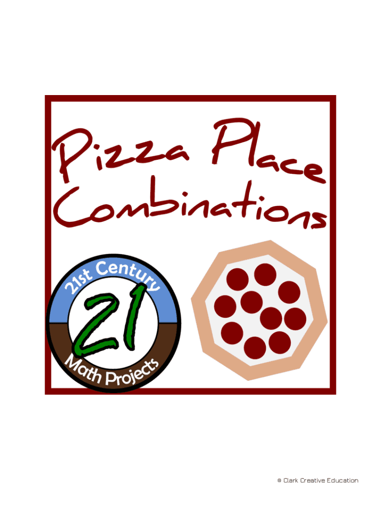 Fillable Online pizza place combinations worksheet answers Fax Email