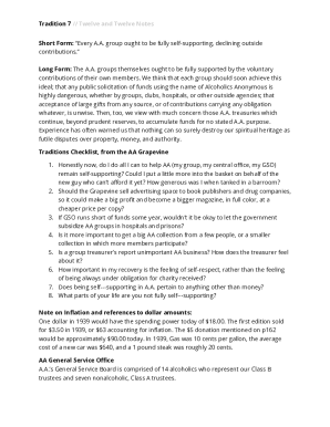 Fillable Online Tradition 7 // Twelve and Twelve Notes Short Form ...