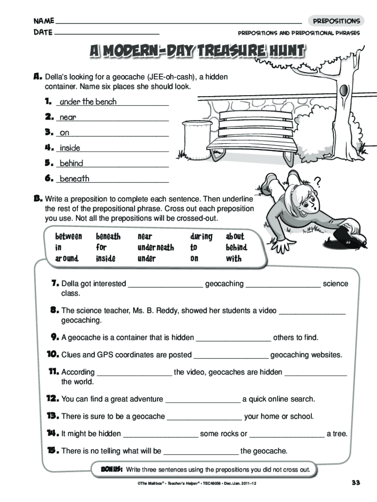 Fillable Online Parts of Speech Words and Basic Phrases Quiz