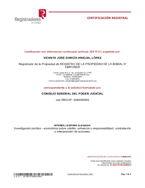 Nota simple del Registro de la Propiedad