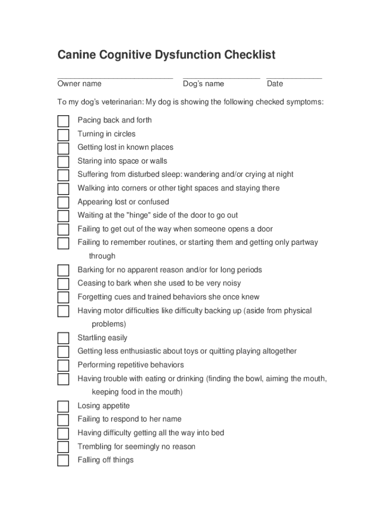 Fillable Online Everything you need to know about dog dementia Fax