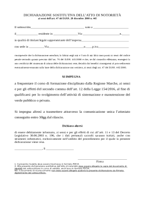 dichiarazione sostitutiva dell'atto di notorieta'