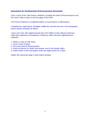 Deed of Reconveyance Form (US)