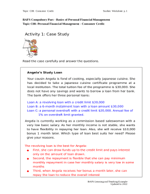 Solved 1. Characteristics and types of consumer loans Aa Aa