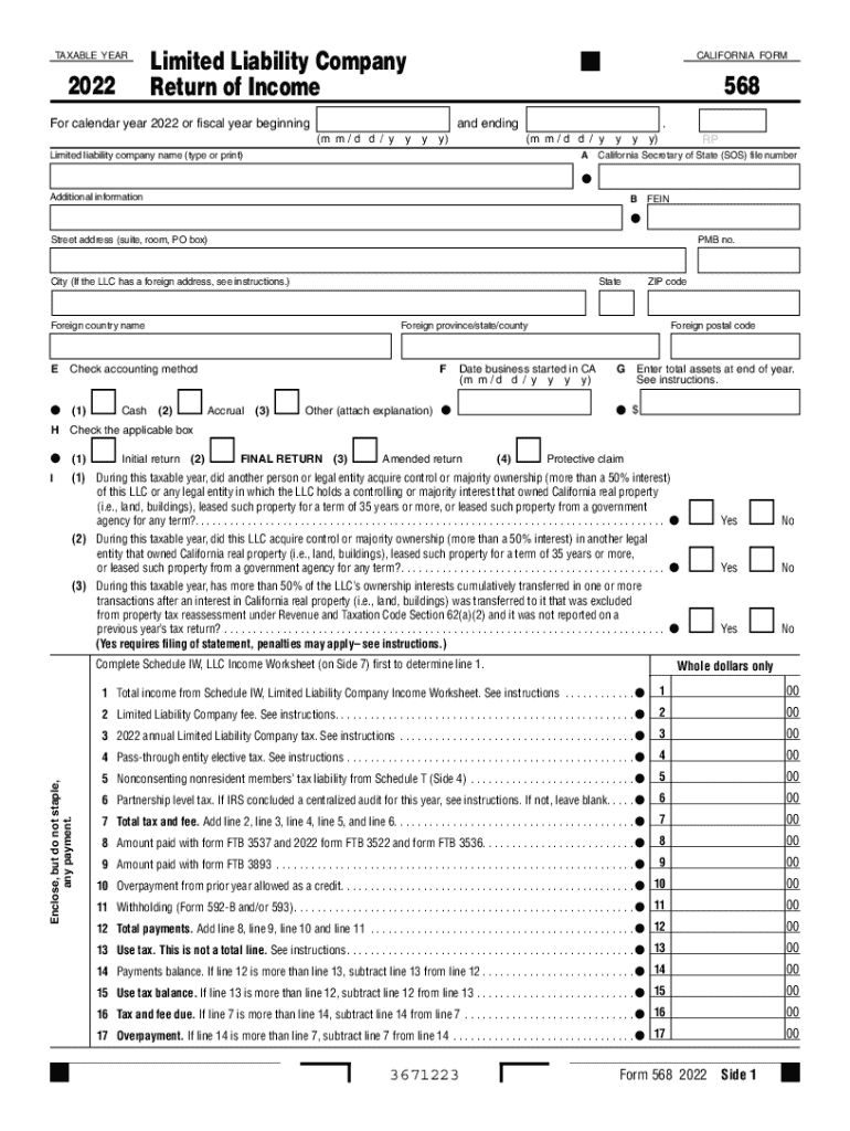 form 568 Preview on Page 1