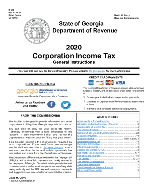 Fillable Online Georgia Form IT-611 (Corporation Income Tax Booklet ...